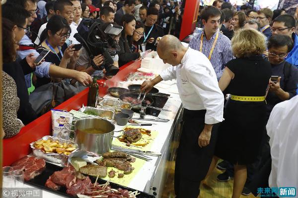 Various cuisines are concentrated in the first China International Import Expo(CIIE) Tuyuan vision china.